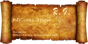 Réczei Ilona névjegykártya
