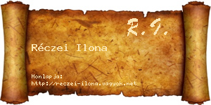 Réczei Ilona névjegykártya